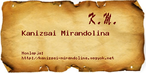 Kanizsai Mirandolina névjegykártya